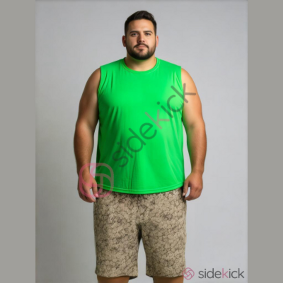 NWOT Shrink-Less Lightweight Muscle T-Shirt KingSize Tank Top 5XL Lime Green - Picture 1 of 6